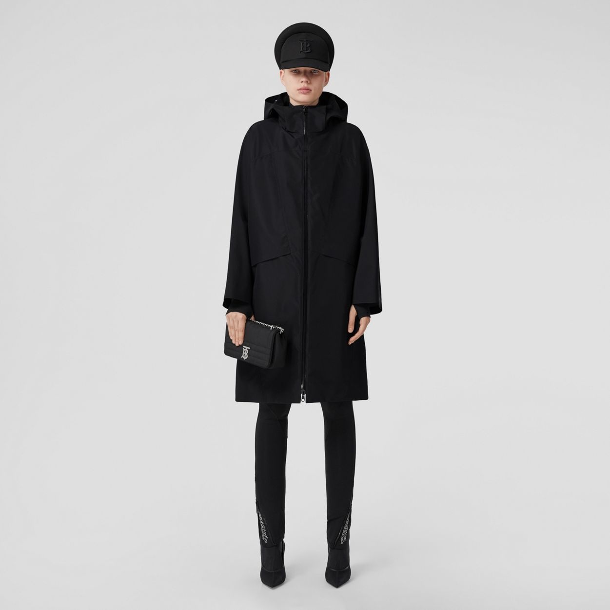Detachable Hood Logo Print Oversized Parka - 6