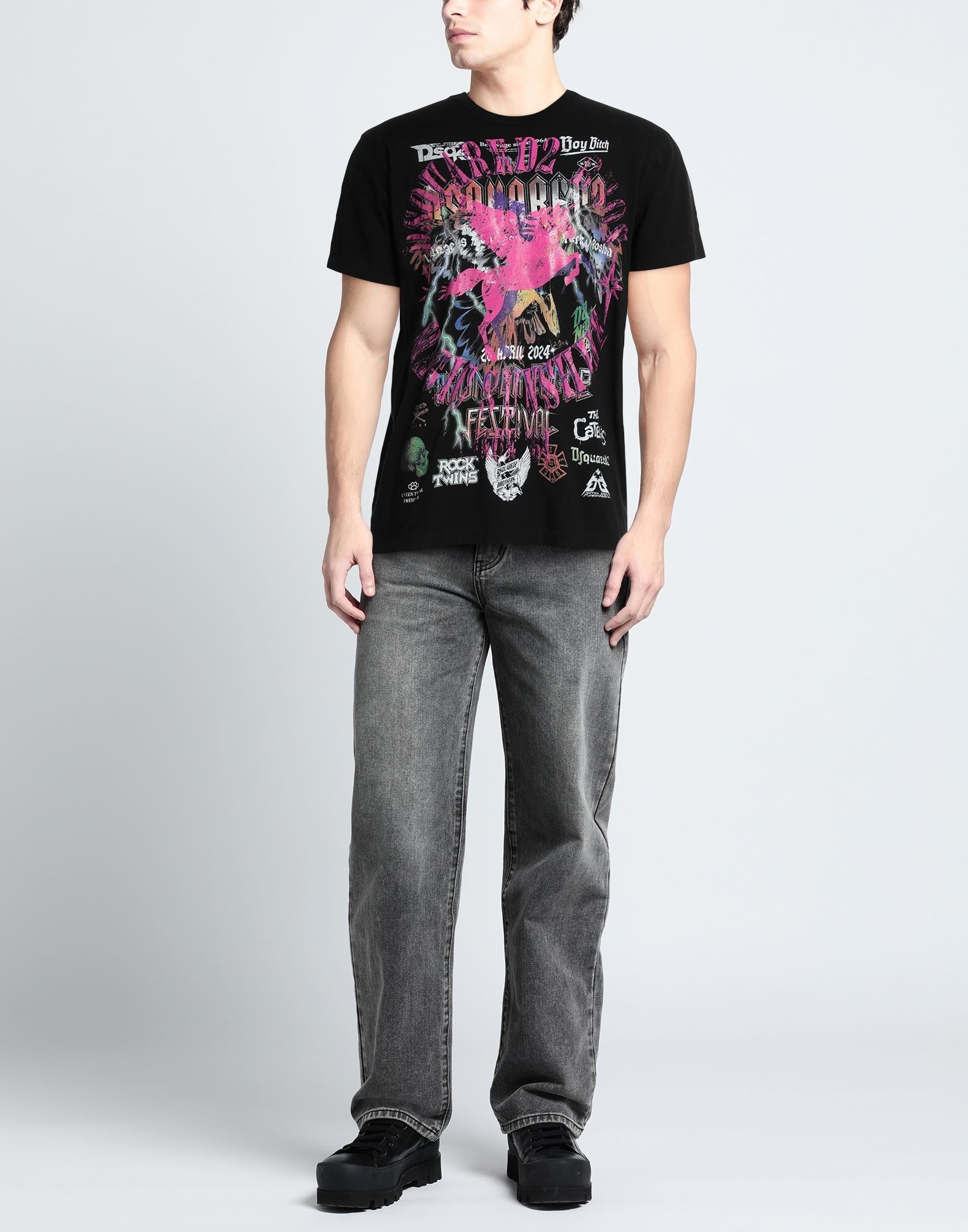 【関税&送料込】Dsquared2 Graphic Print Cotton T-Shirt DSQUARED2 graphic-print cotton T-shirt | REVERSIBLE