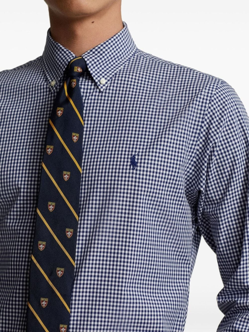 mini check.pattern cotton shirt 5