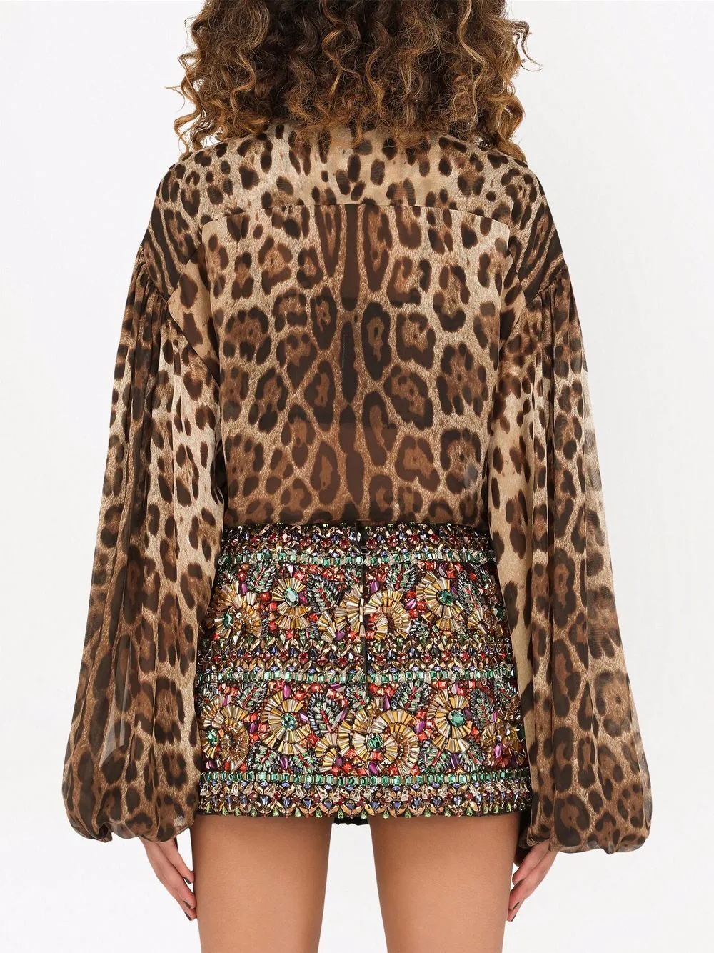 leopard-print silk pussy-bow blouse - 4