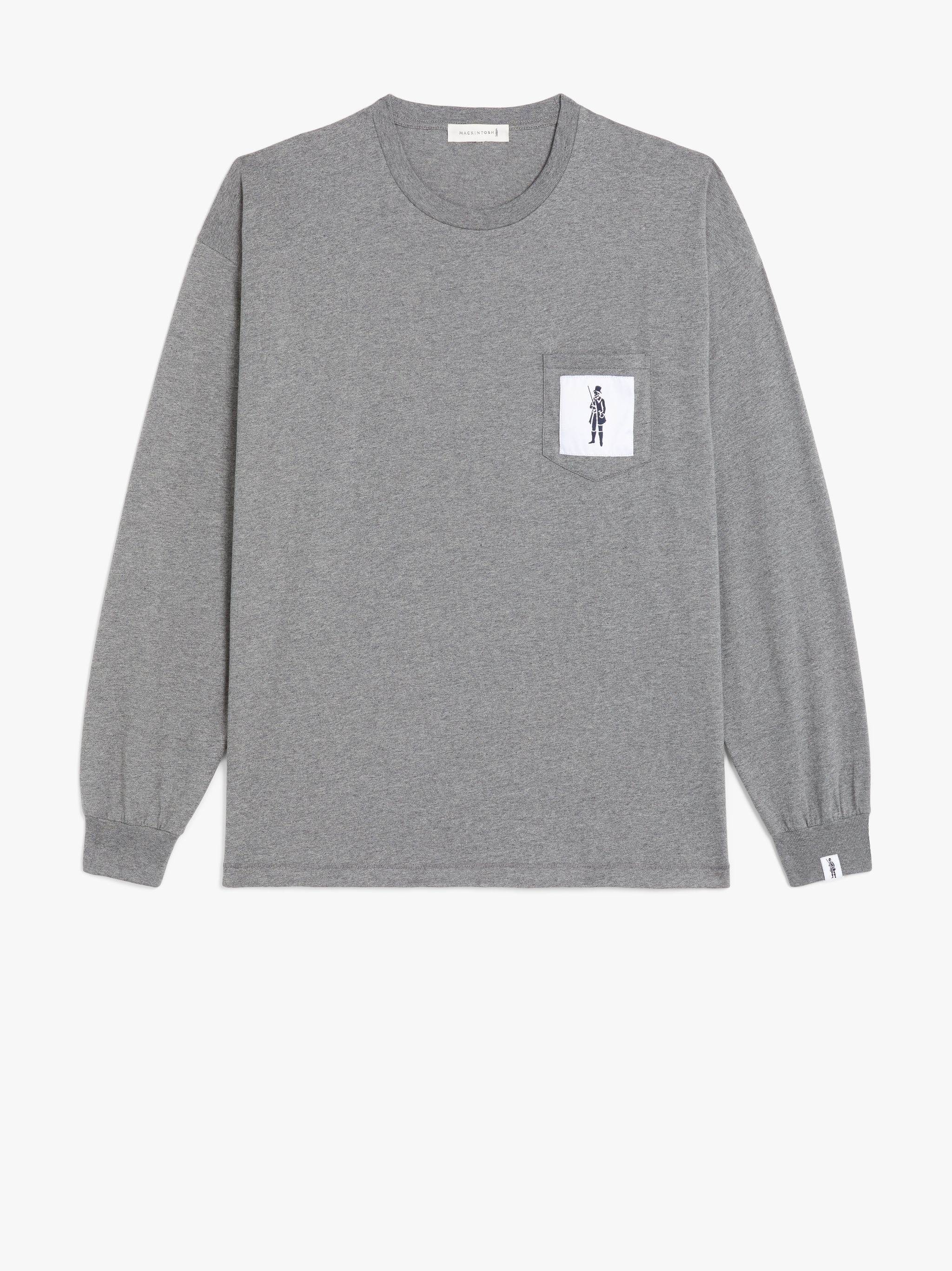 MELANGE GREY COTTON DANDY MAN LONG SLEEVE T-SHIRT | GJM-204 - 1