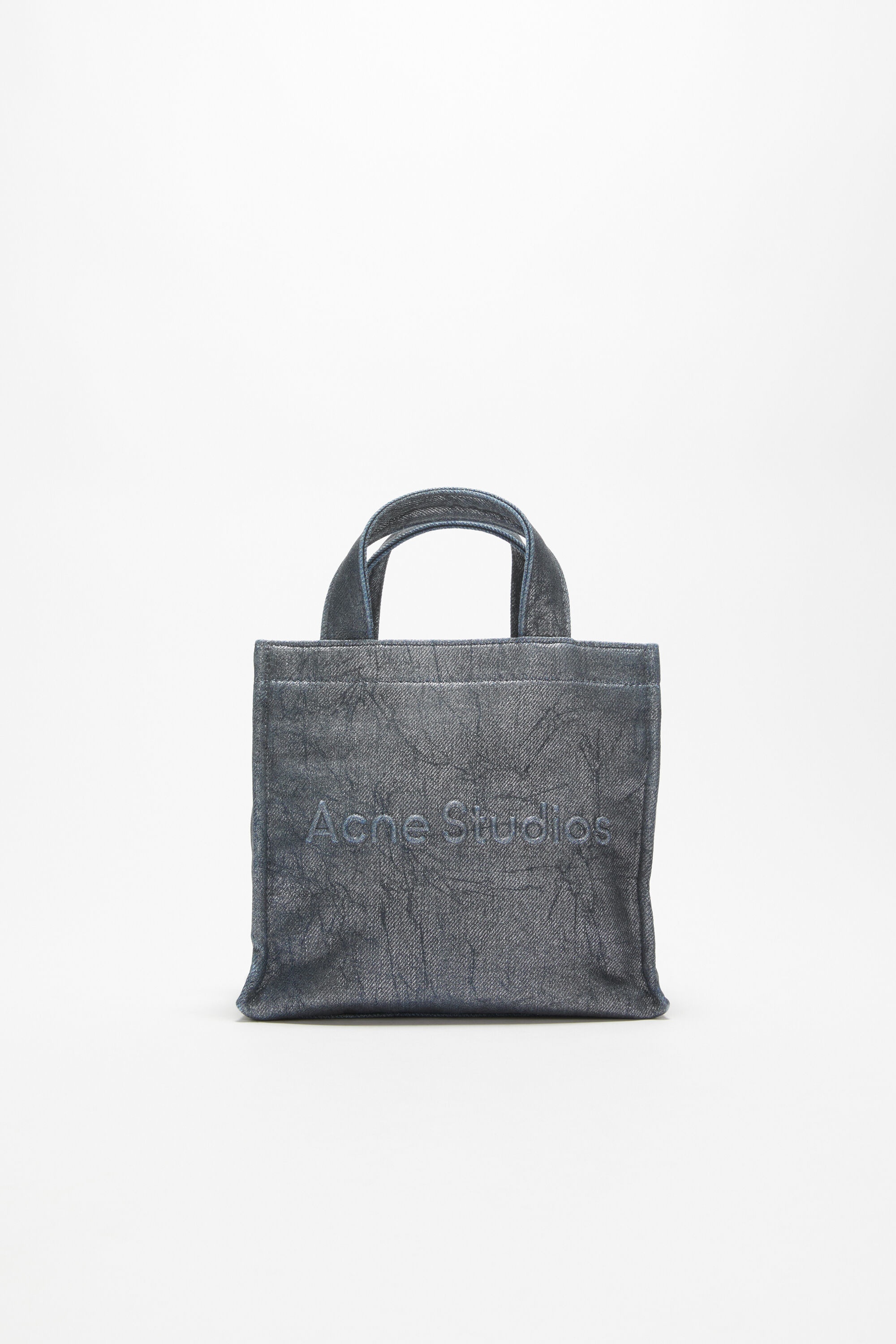 Logo mini shoulder tote bag - Silver/blue - 1