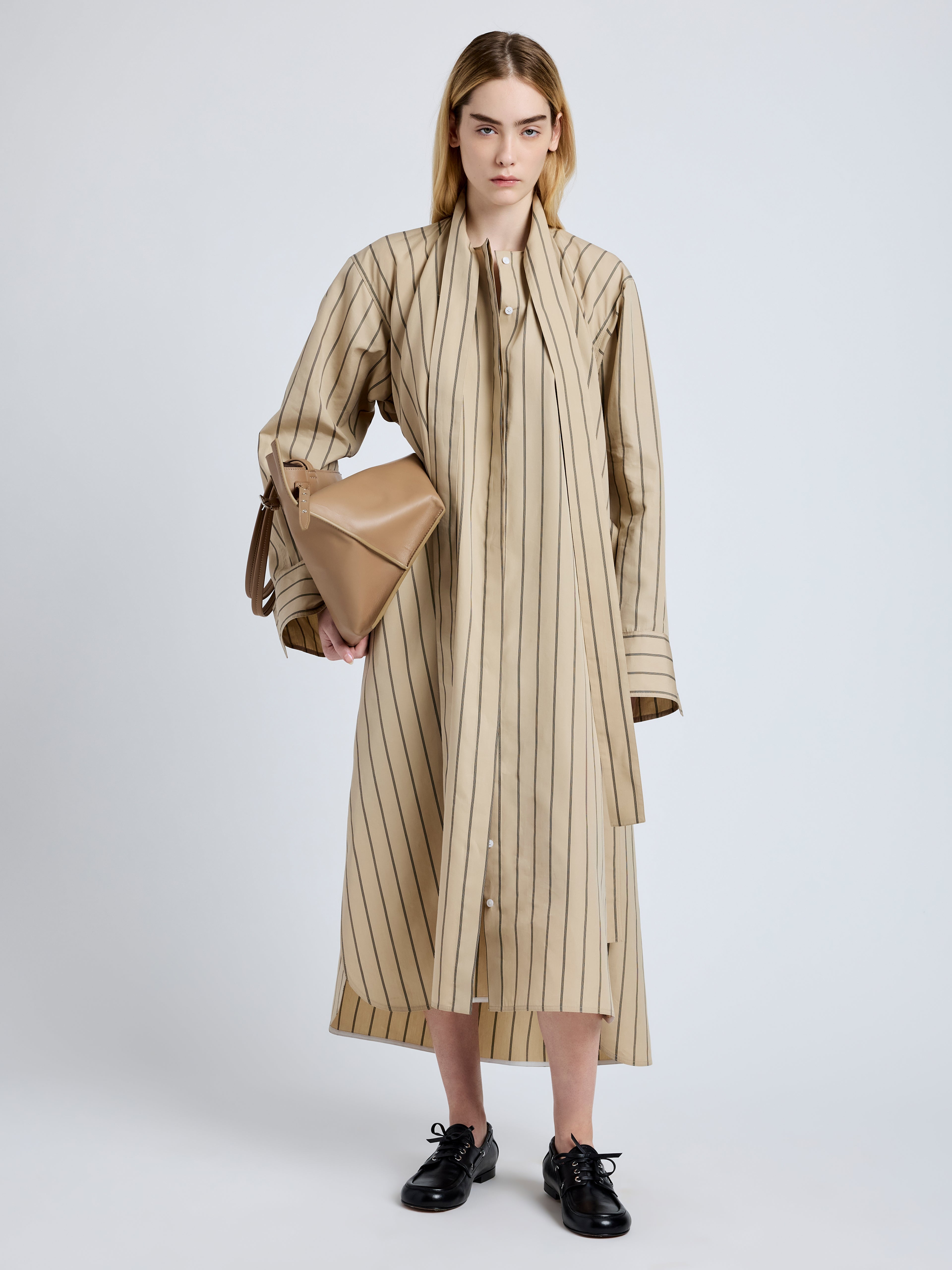Phillipa Dress in Stripe Cotton Silk Poplin - 2