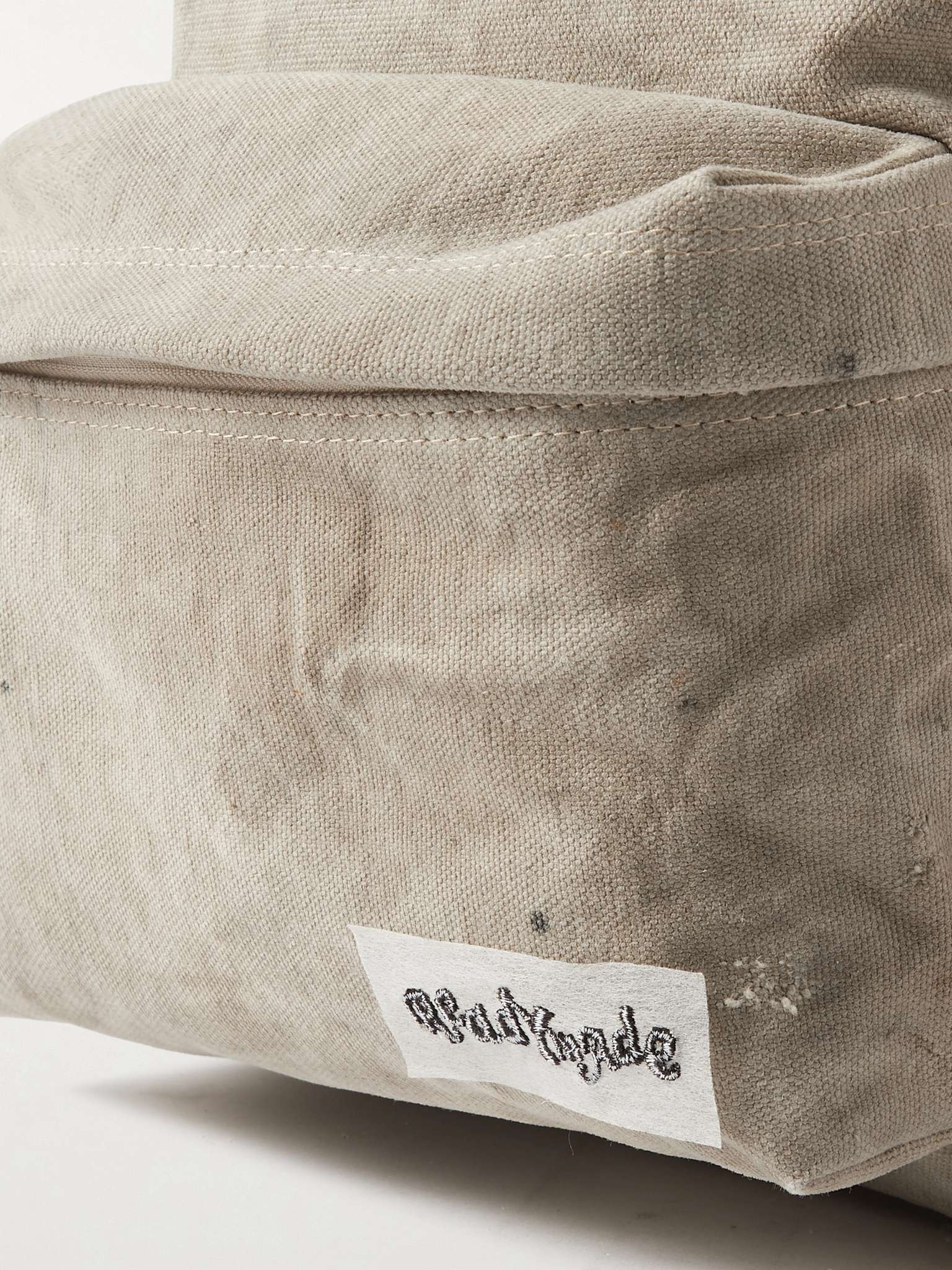 Logo-Appliquéd Distressed Cotton-Canvas Backpack - 5