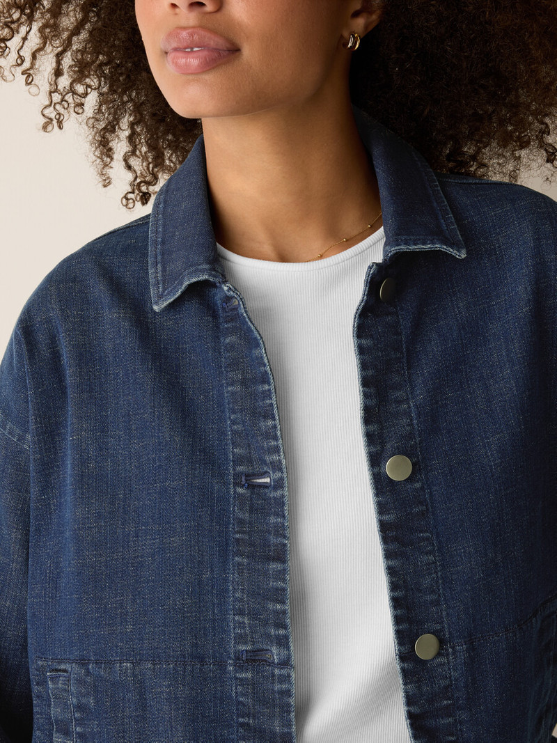 Cotton Stretch Denim Classic Collar Jacket 5