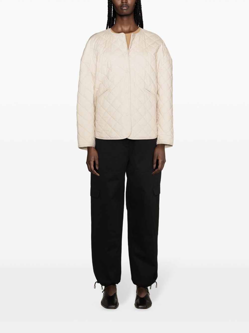 drop-shoulder diamond-quilted jacket - 2