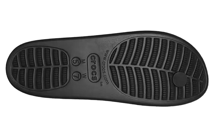 (WMNS) Crocs Baya Platform Cut Out Detail Flip Flops 'Black' 208395-001 - 5