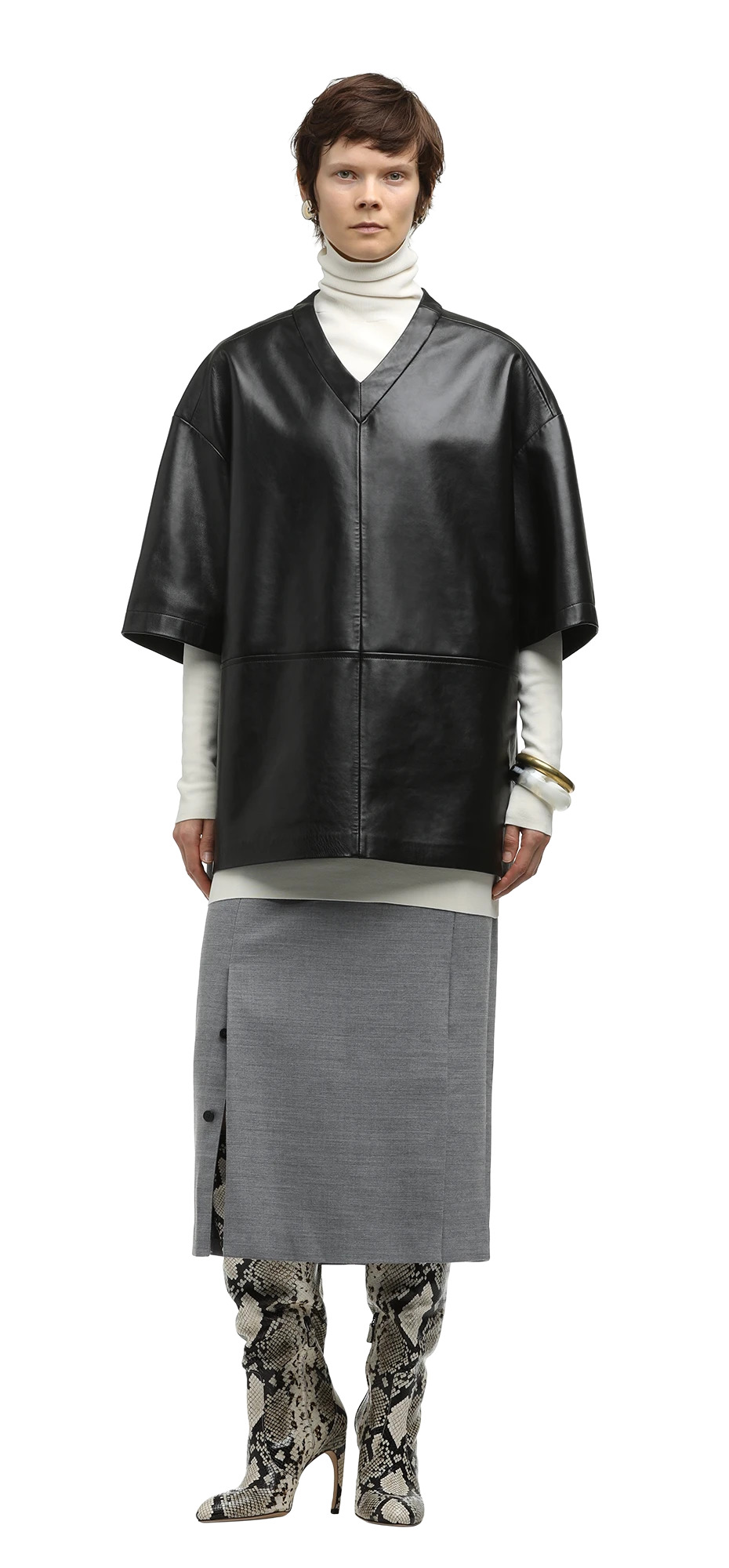 TAILORED MIDI SKIRT WARM GRAY - 3