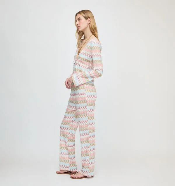 The Alden Pant - White Multi Smooth Shimmer Knit - 1