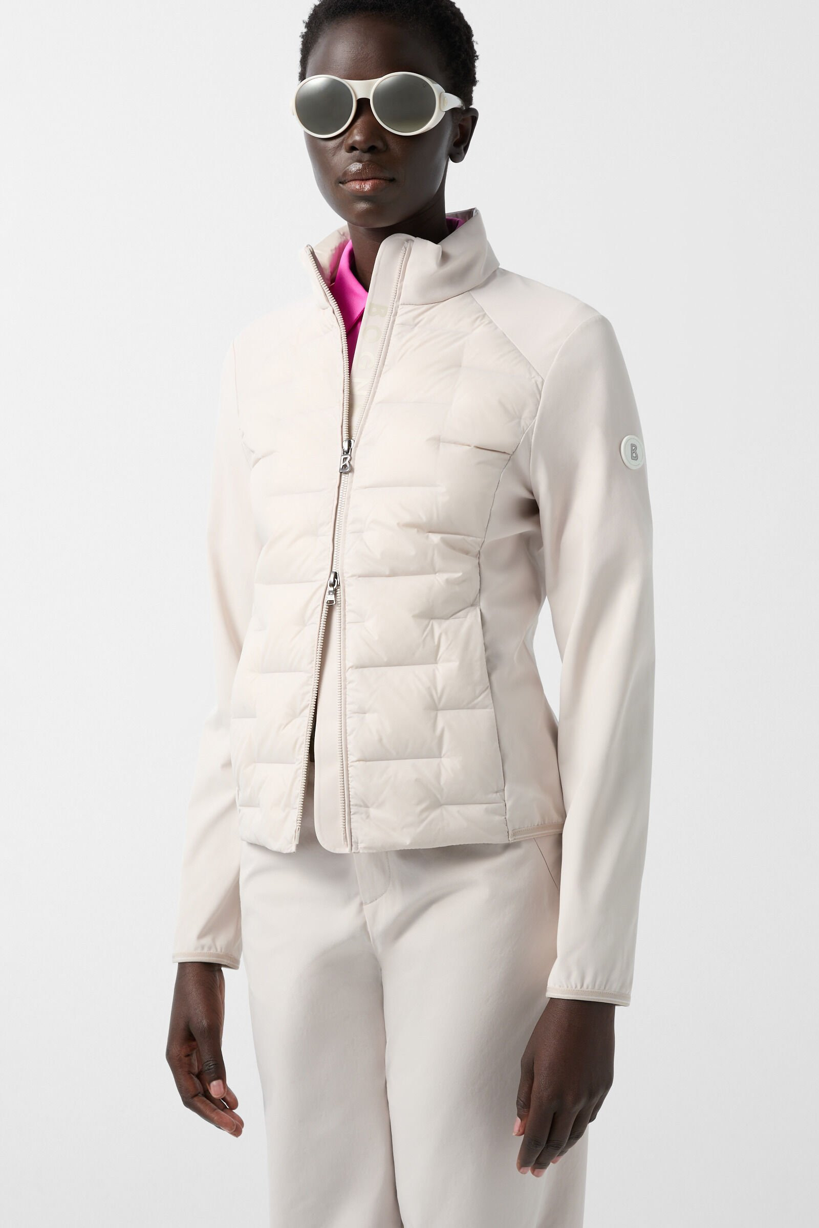 Loria hybrid down jacket in Sand - 2