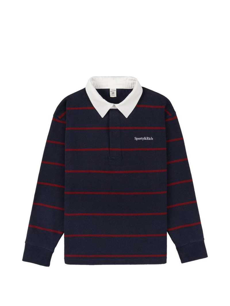 striped long-sleeve polo shirt 1