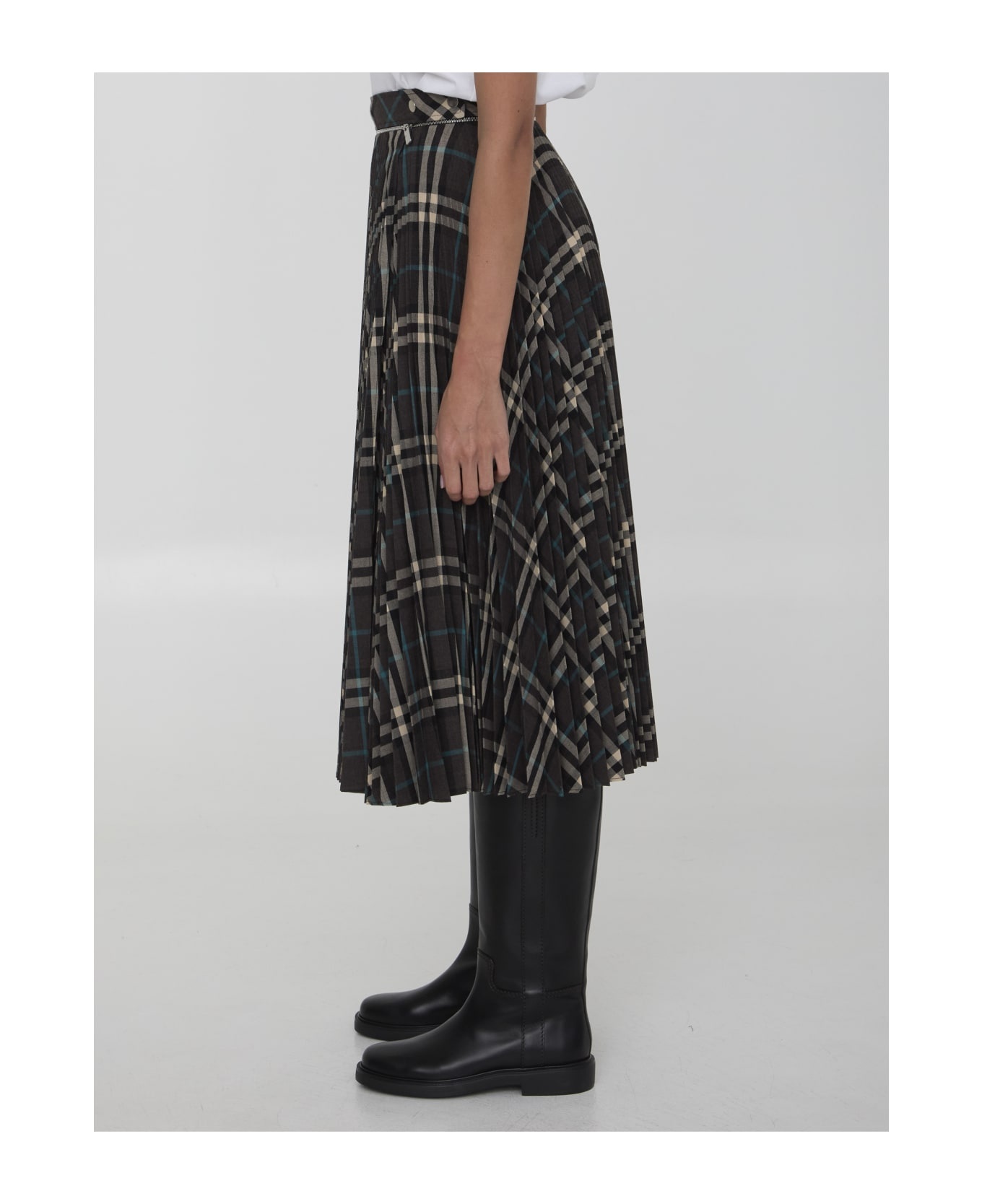 Check Pleated Skirt - 3