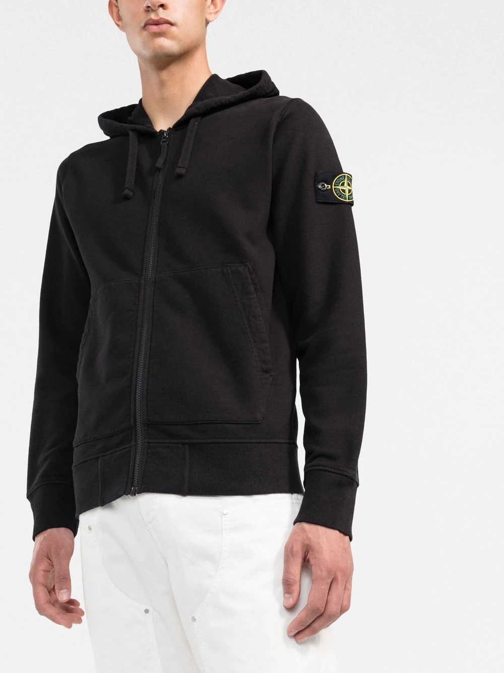 Compass patch zipped hoodie - 3