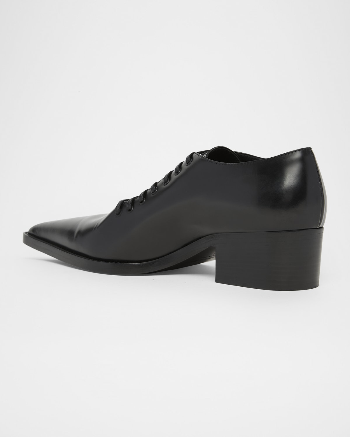 Men's Leather Pointed-Toe Derby Shoes - 4