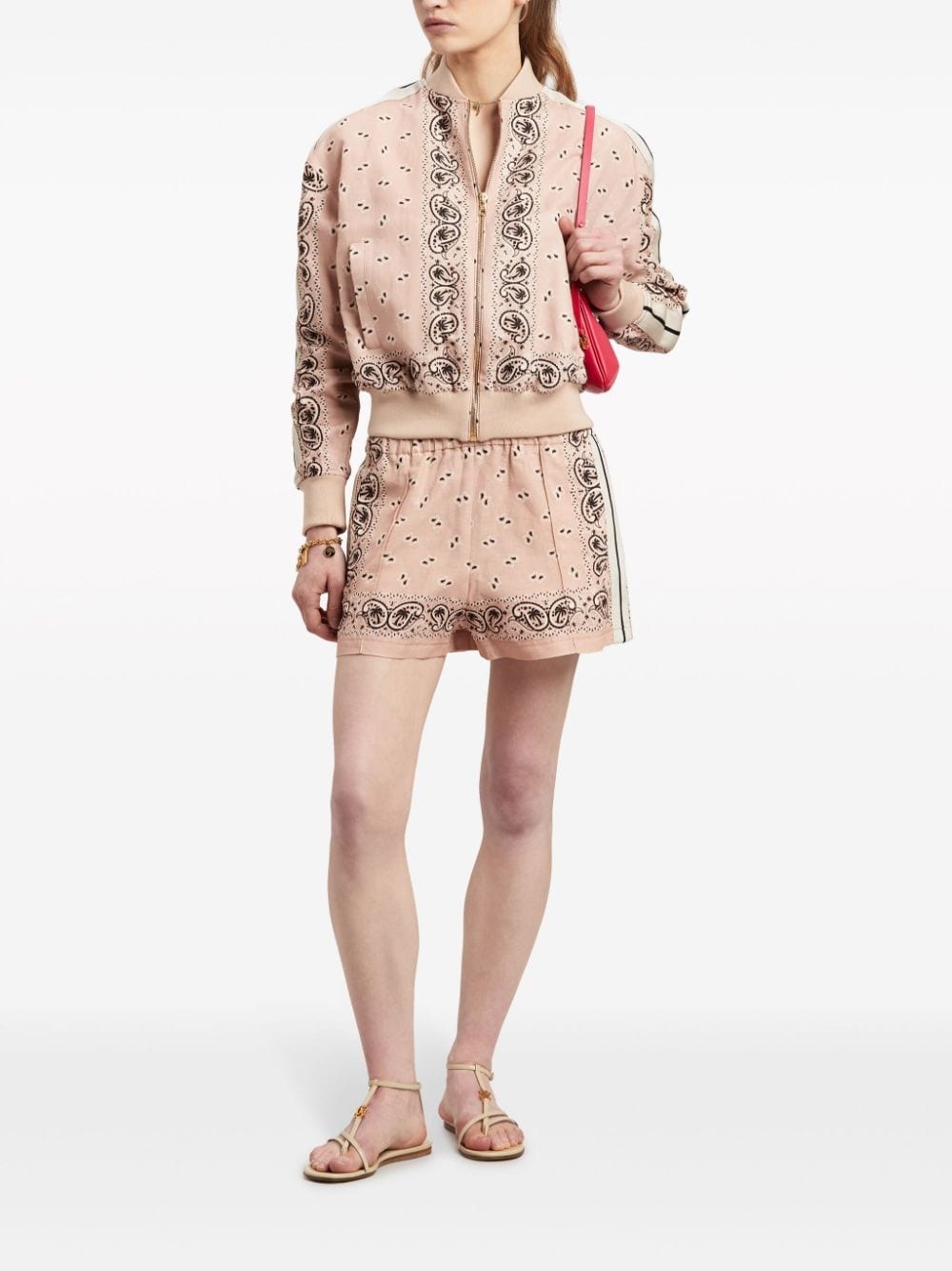 paisley-print track shorts - 2