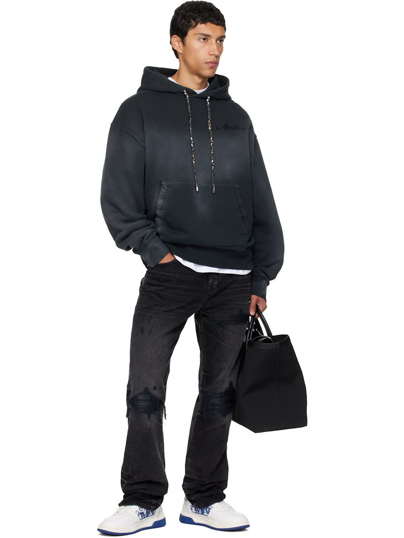 AMIRI Black Bleach Bandana Hoodie outlook