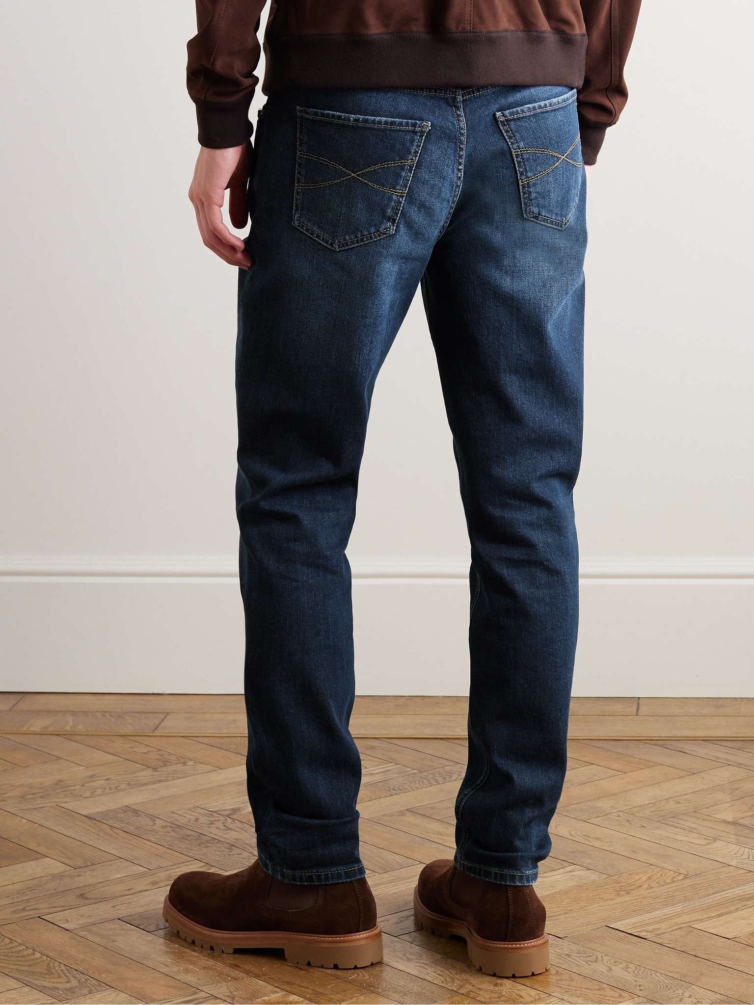 Slim-Fit Straight-Leg Logo-Embroidered Jeans - 4