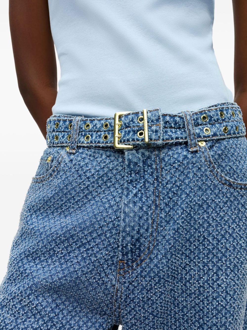belted wide-leg jeans - 5