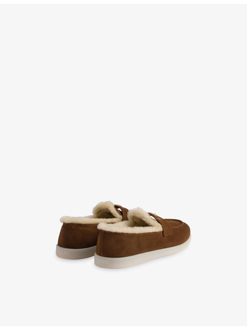 Prada Shearling Suede Loafers outlook