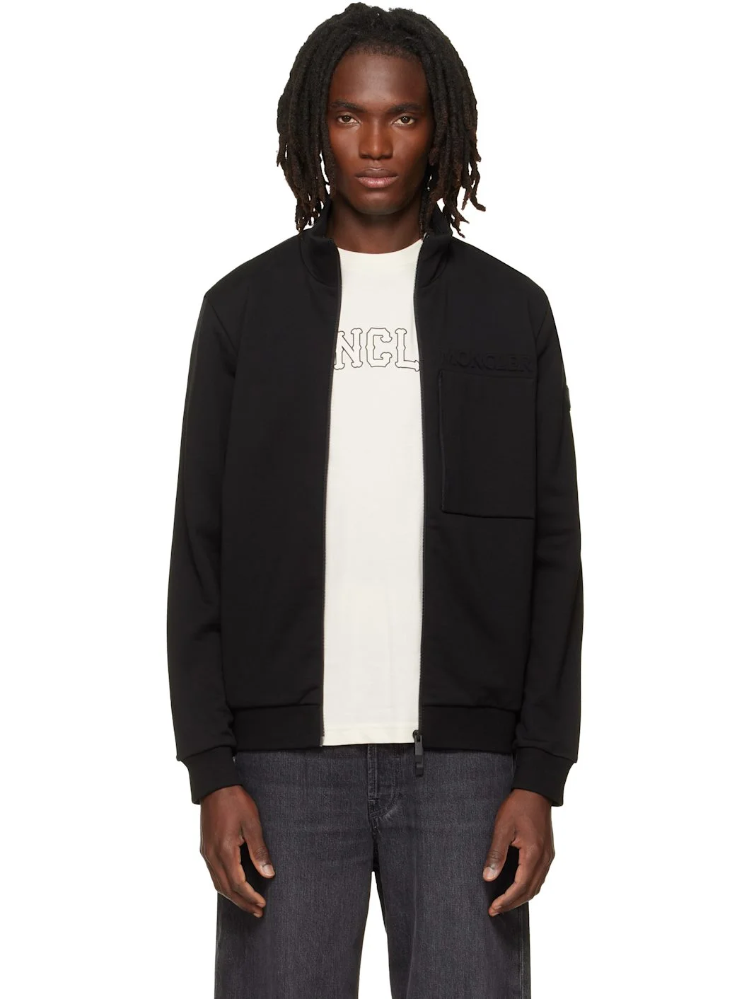 Black Zip Up Sweatshirt - 1