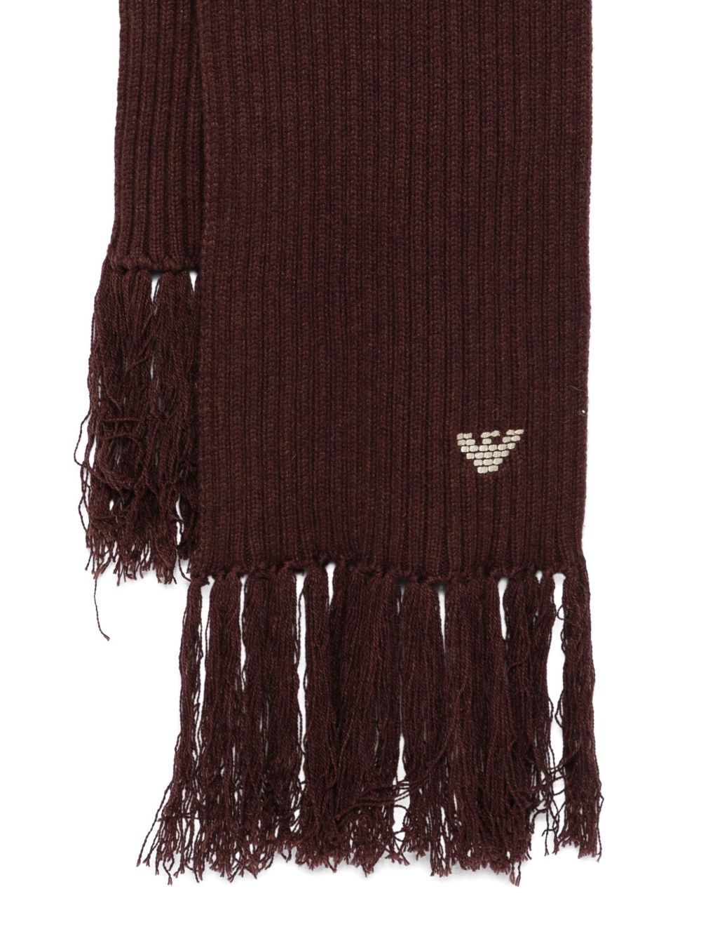 ribbed-knit fringed scarf - 2
