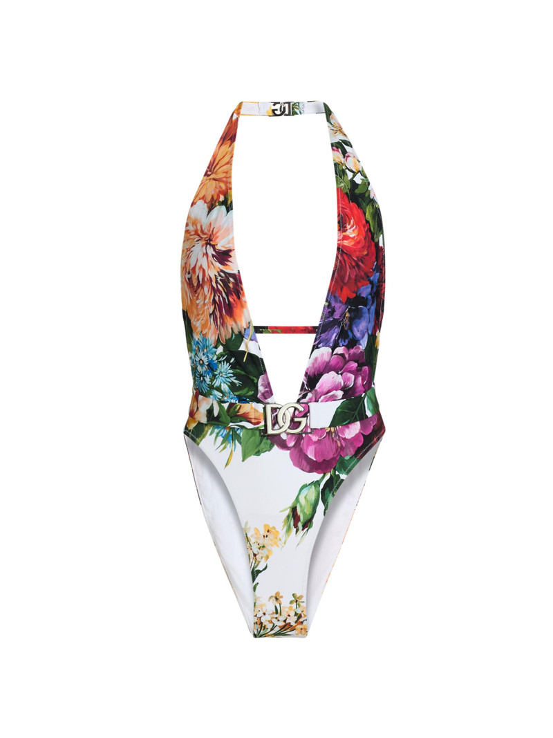 Women's Floral One-Piece Halterneck Swimsuit - Multi 1