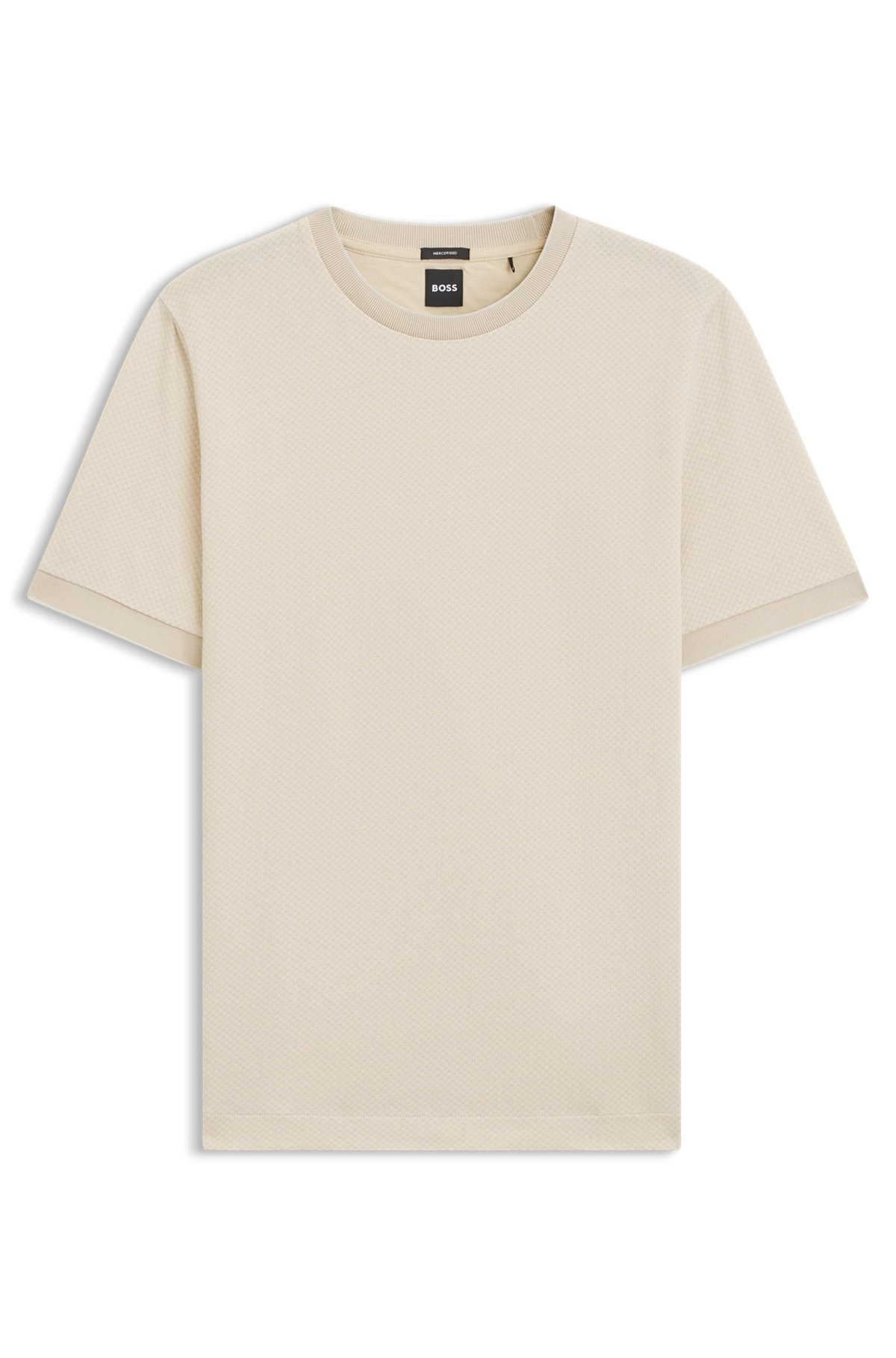 MERCERIZED-COTTON T-SHIRT WITH TWO-TONE STRUCTURE - 1