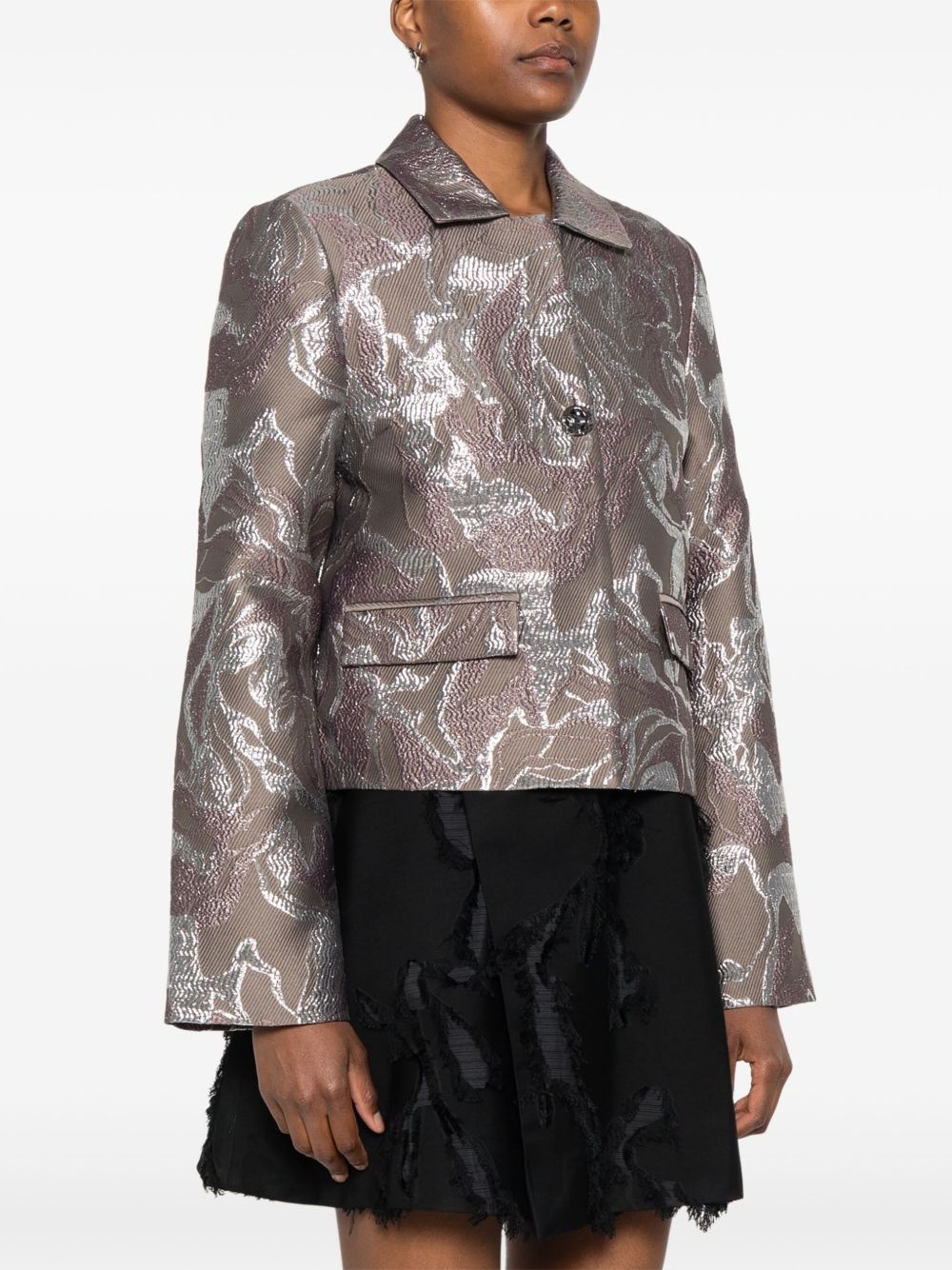 abstract metallic pattern jacket - 3