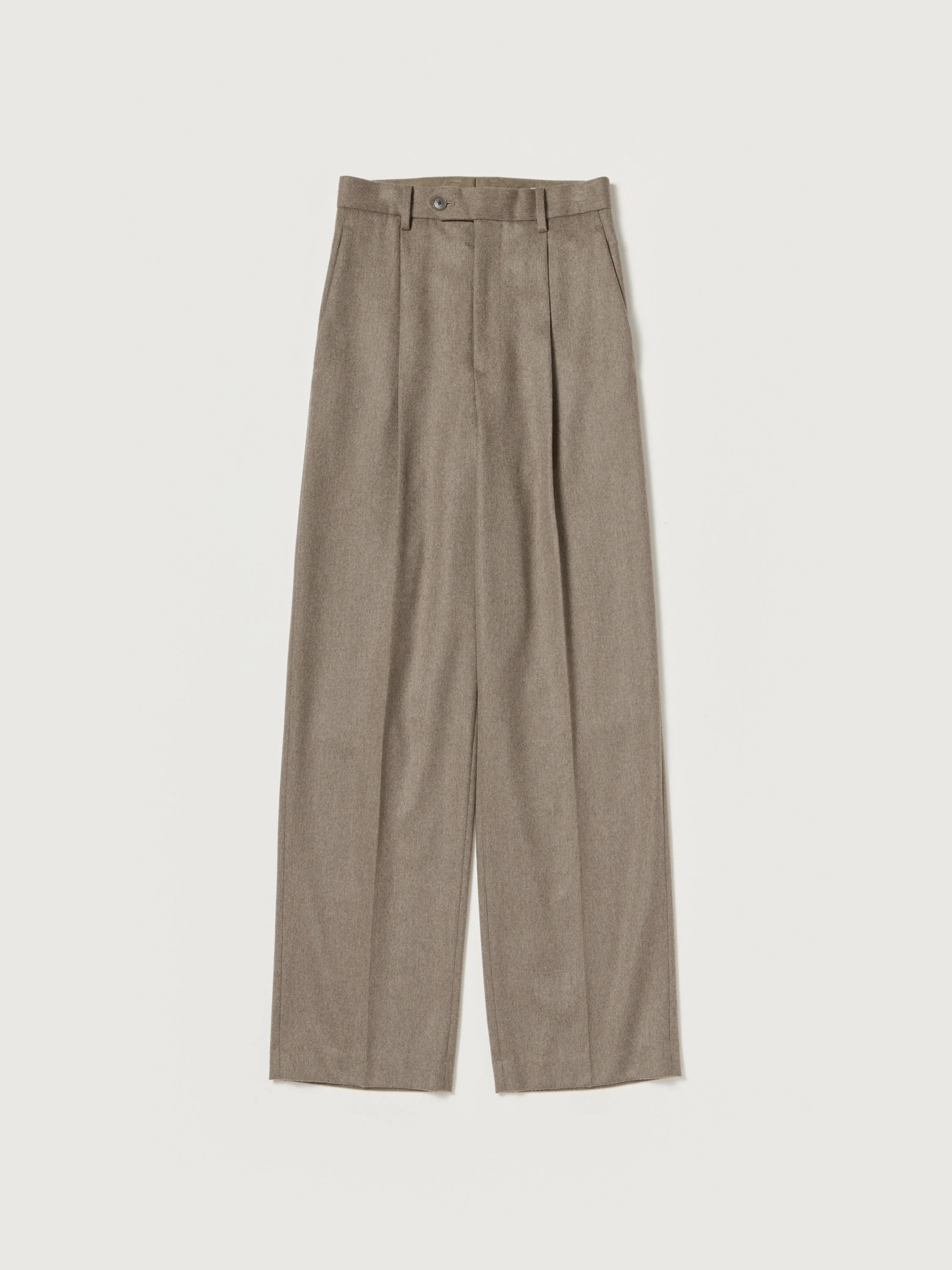 CASHMERE MOLESKIN TWO-TUCK SLACKS - 1