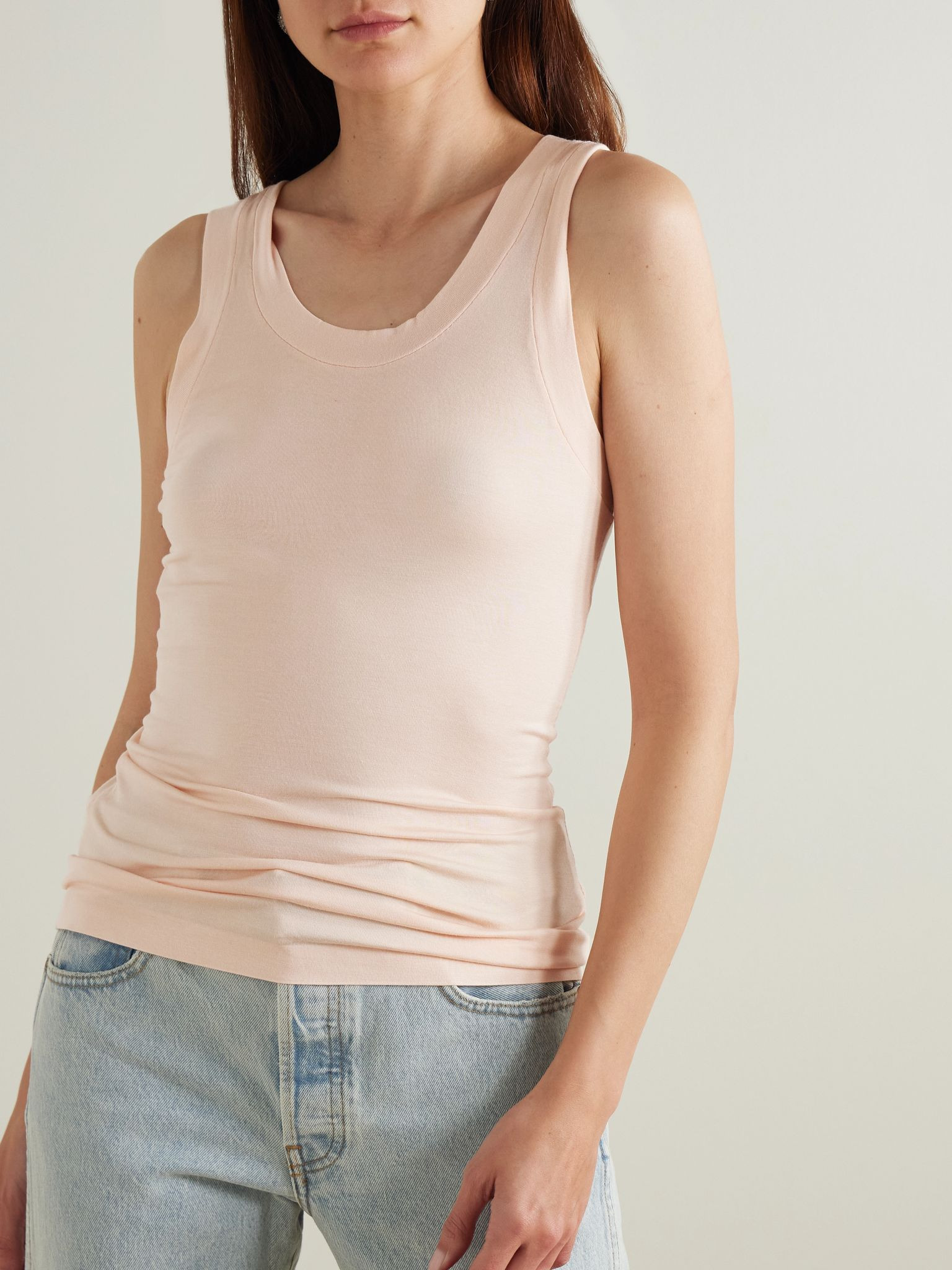 Racer stretch-jersey tank Blush - 3