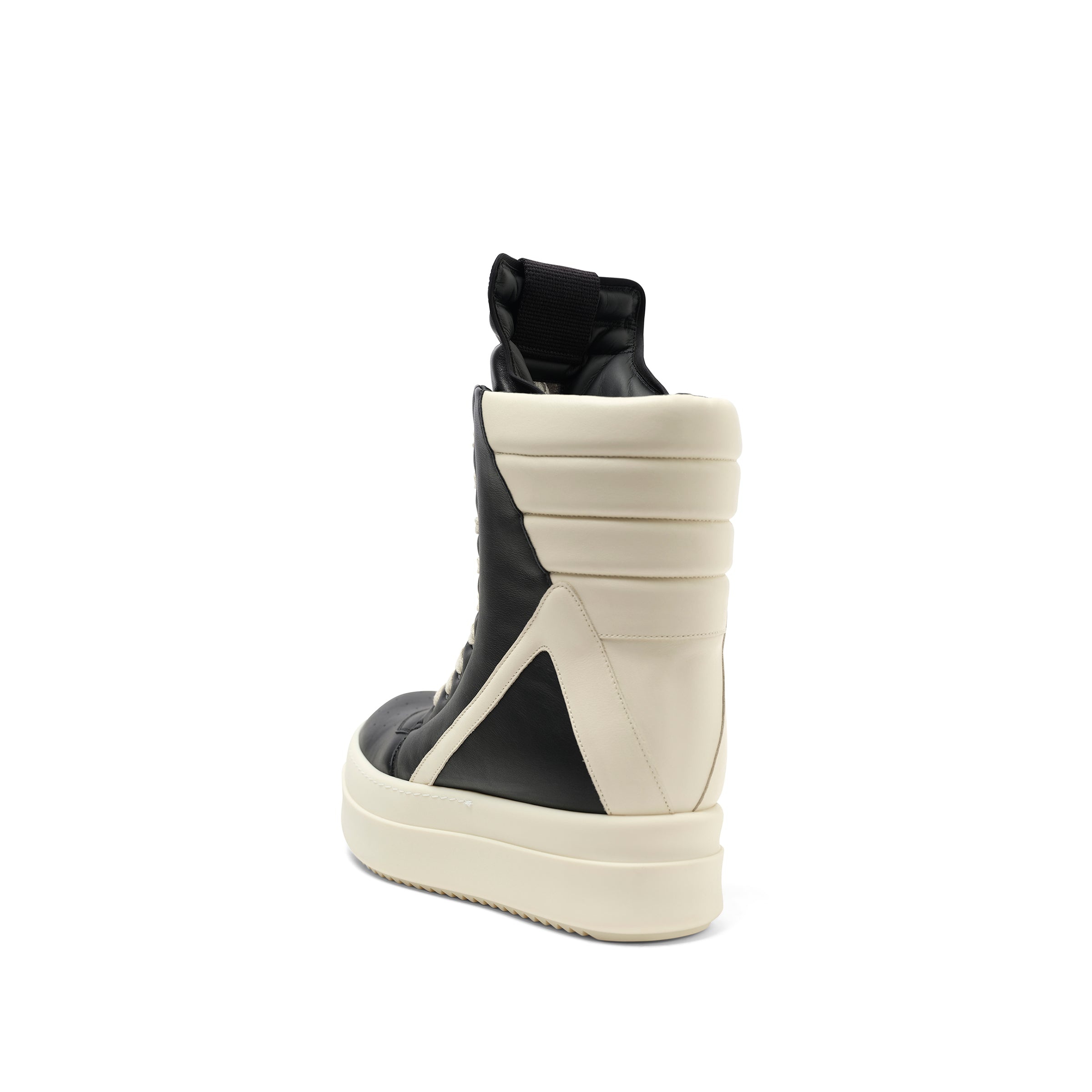Full Grain Leather Mega Geobasket in Black/Milk - 3