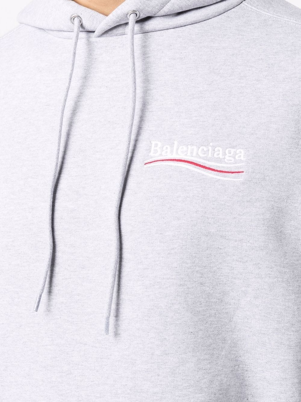 embroidered-logo drawstring hoodie - 6