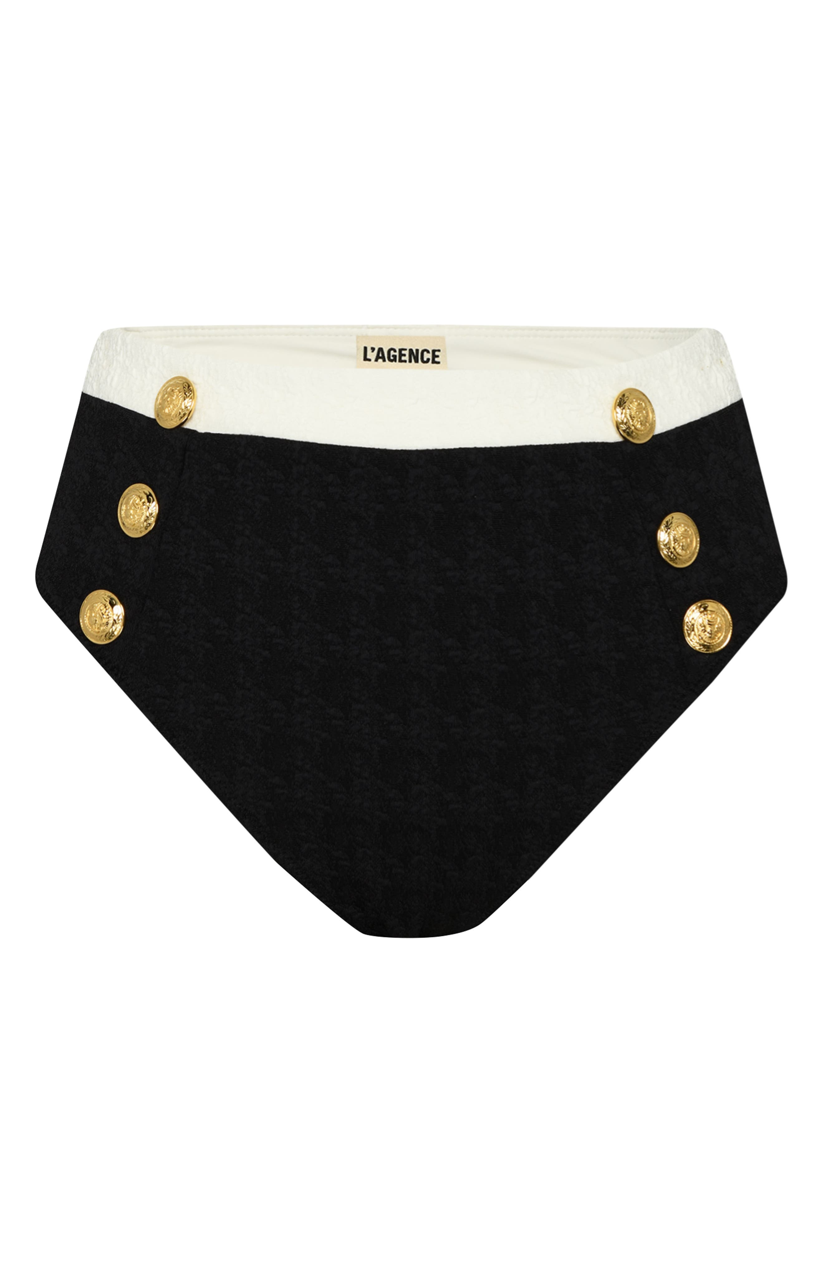 L'AGENCE Vanessa Colorblock High Waist Bikini Bottoms in Black at Nordstrom - 3