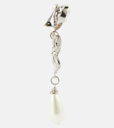 Alessandra Rich Bow-detail embellished drop earrings outlook