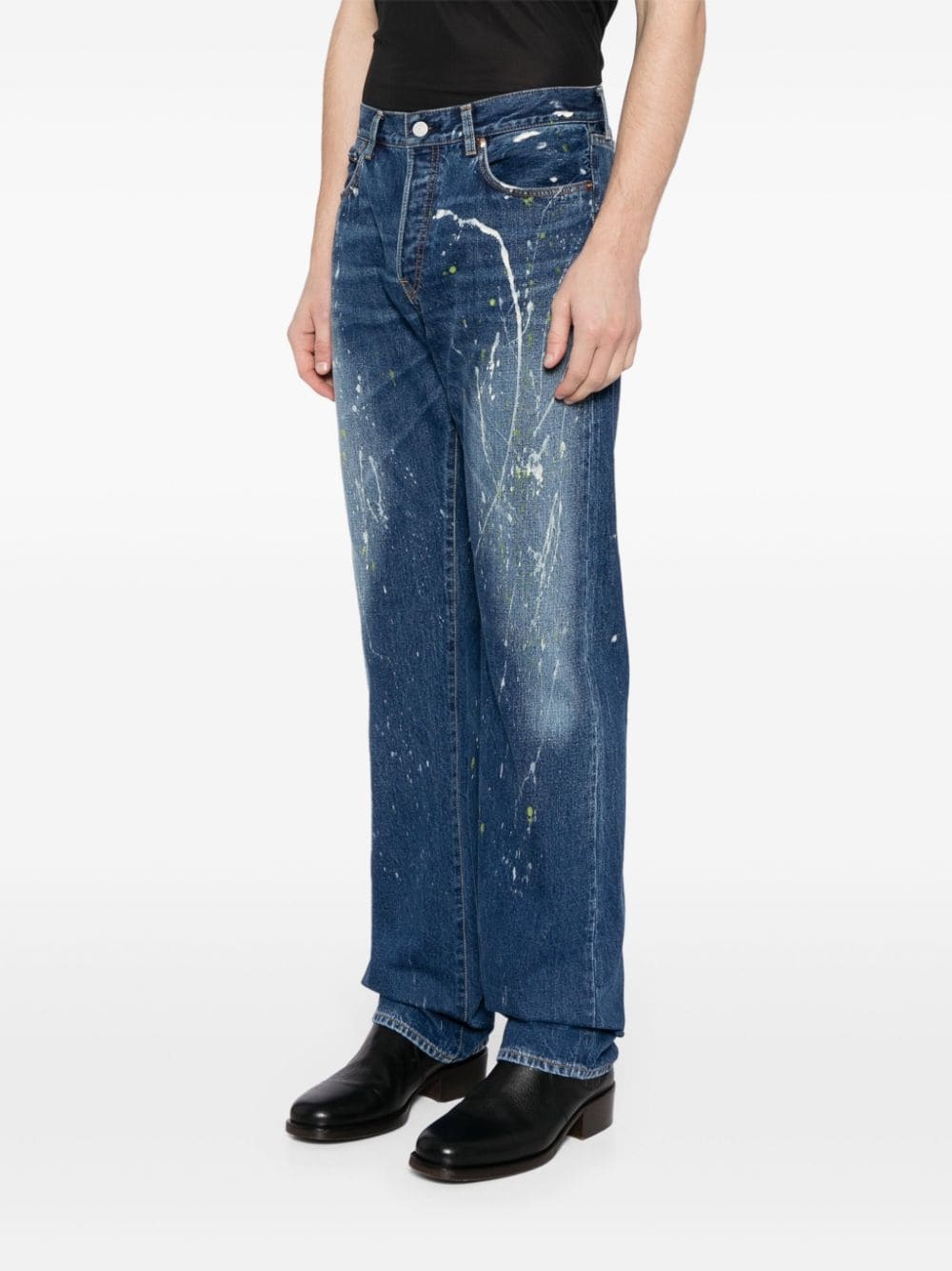 paint-splatter straight-leg jeans - 3
