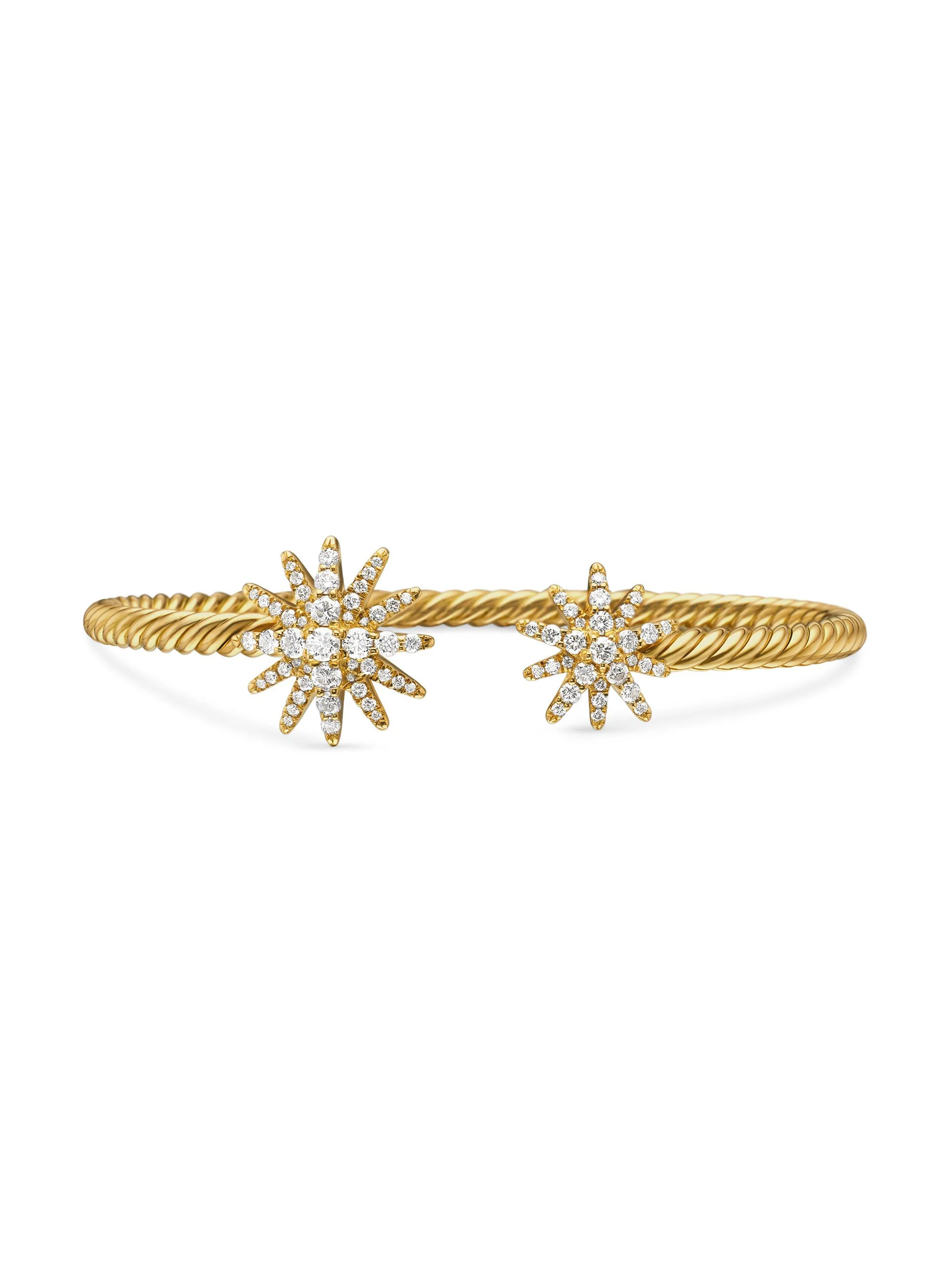 Women's Starburst Cable Bracelet in 18K Yellow Gold - Diamond - 1