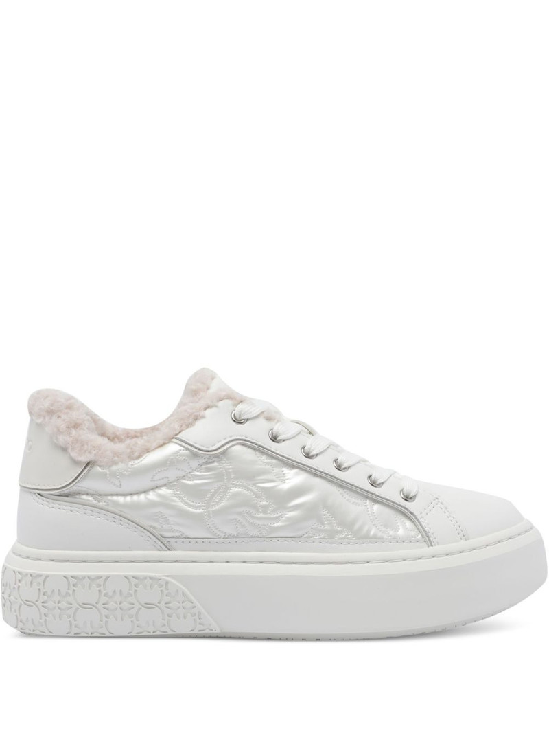quilted-pannel fur-trim trainers 1