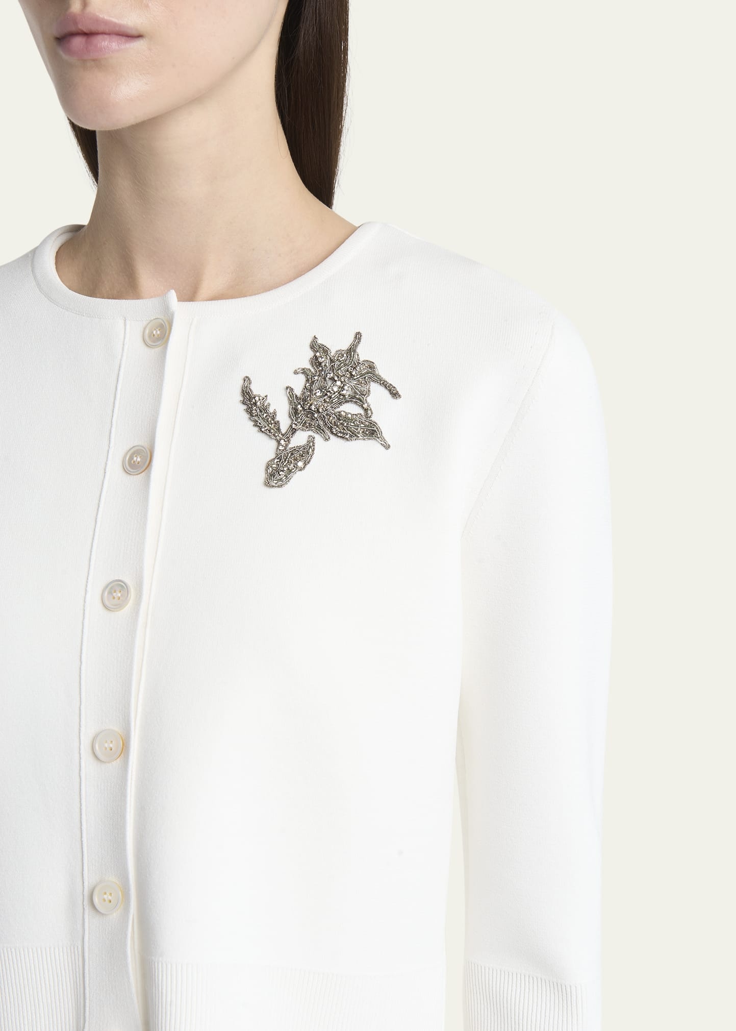 Floral Crystal Knit Cardigan - 5