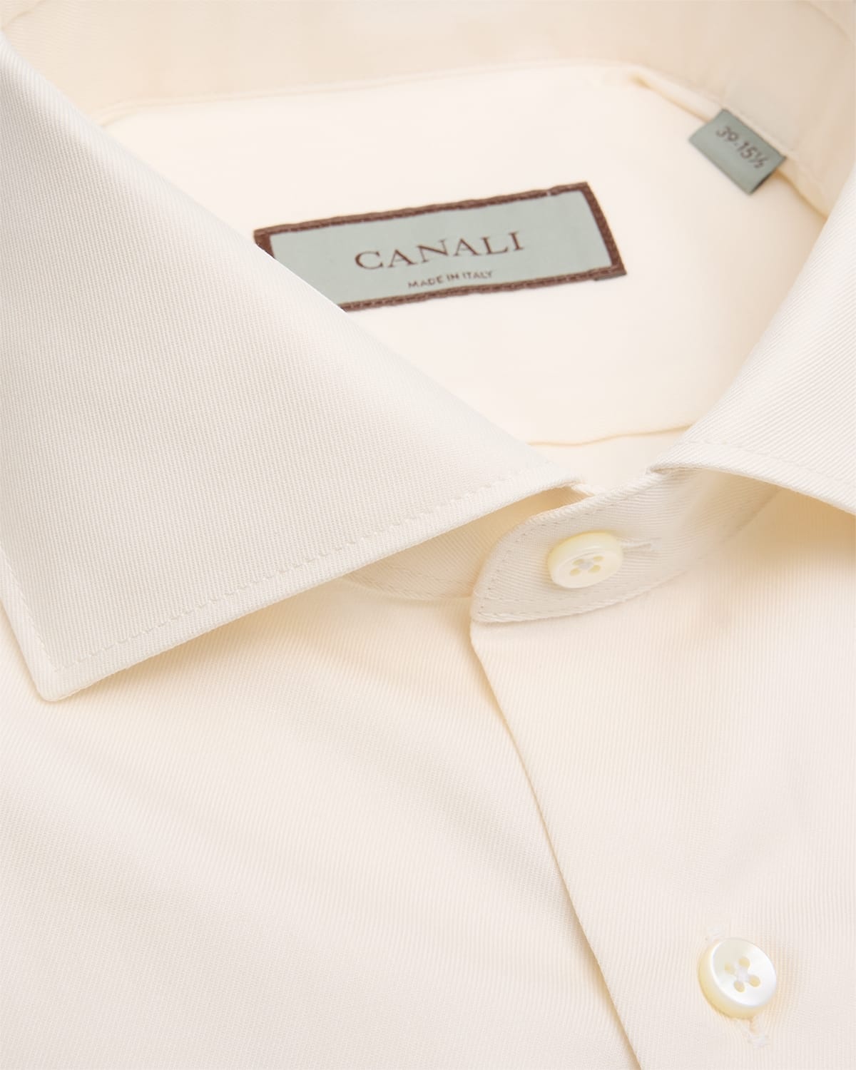 Canali Men's Ecru Cotton Dress Shirt neimanmarcus REVERSIBLE