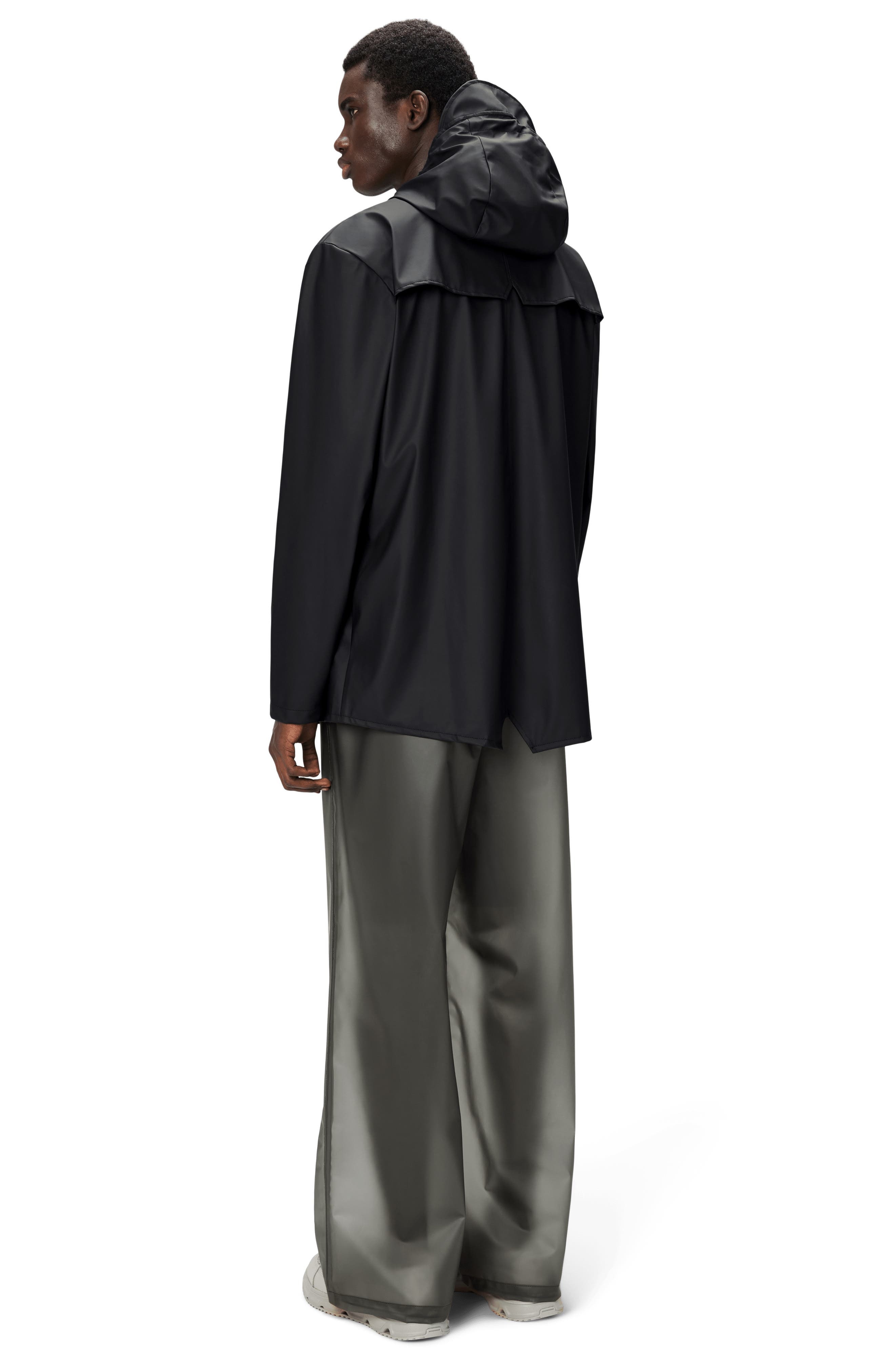 Rains Gender Inclusive Lightweight Hooded Waterproof Rain Jacket in Black at Nordstrom - 4