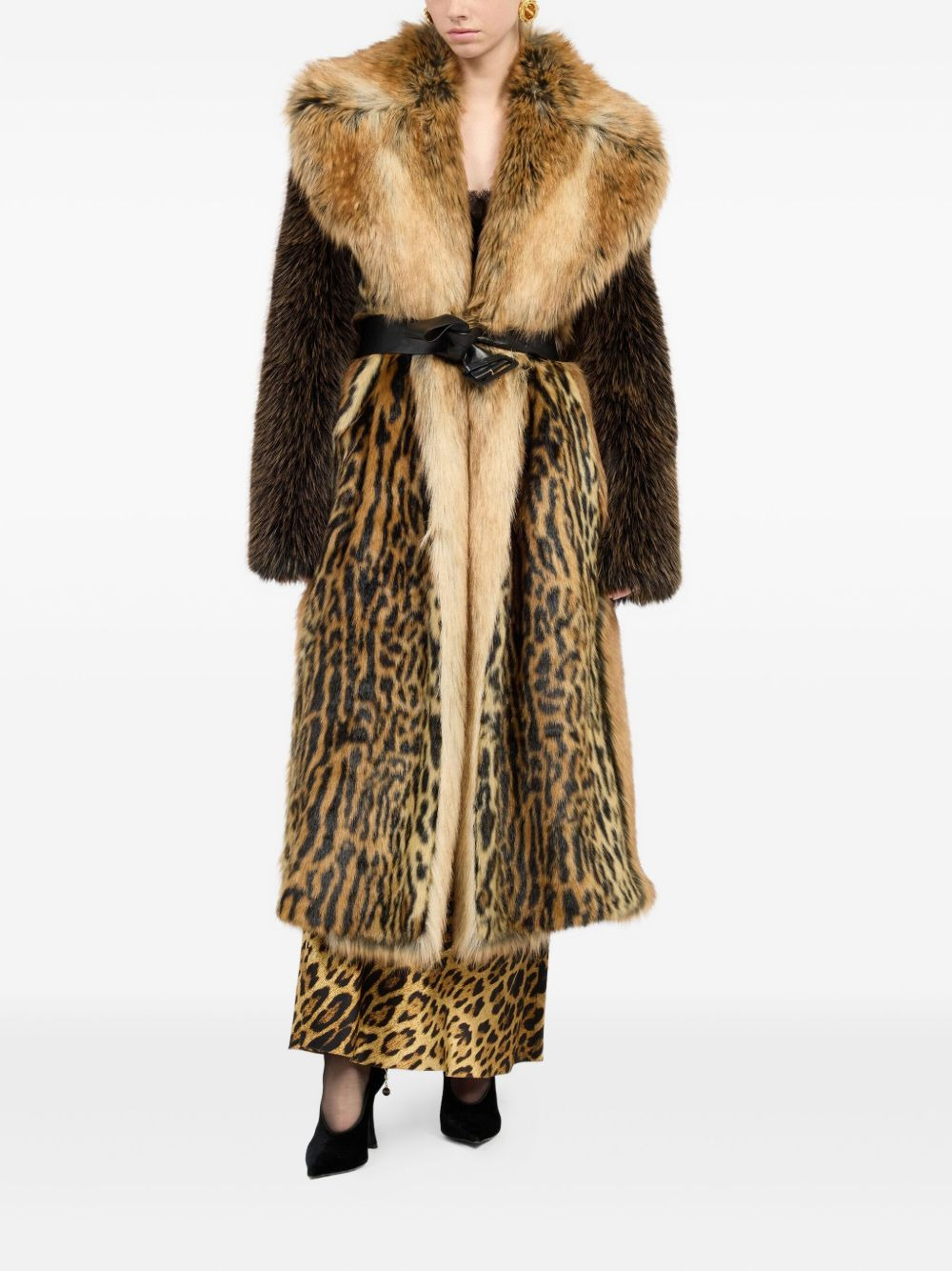 jaguar-print silk skirt - 2