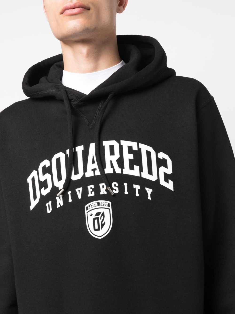 logo-print  cotton hoodie - 5