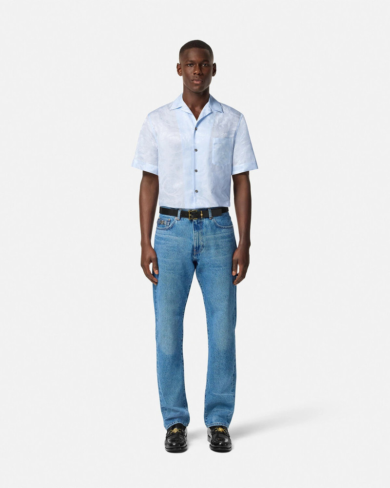 VERSACE Barocco Jacquard Silk-Blend Shirt outlook