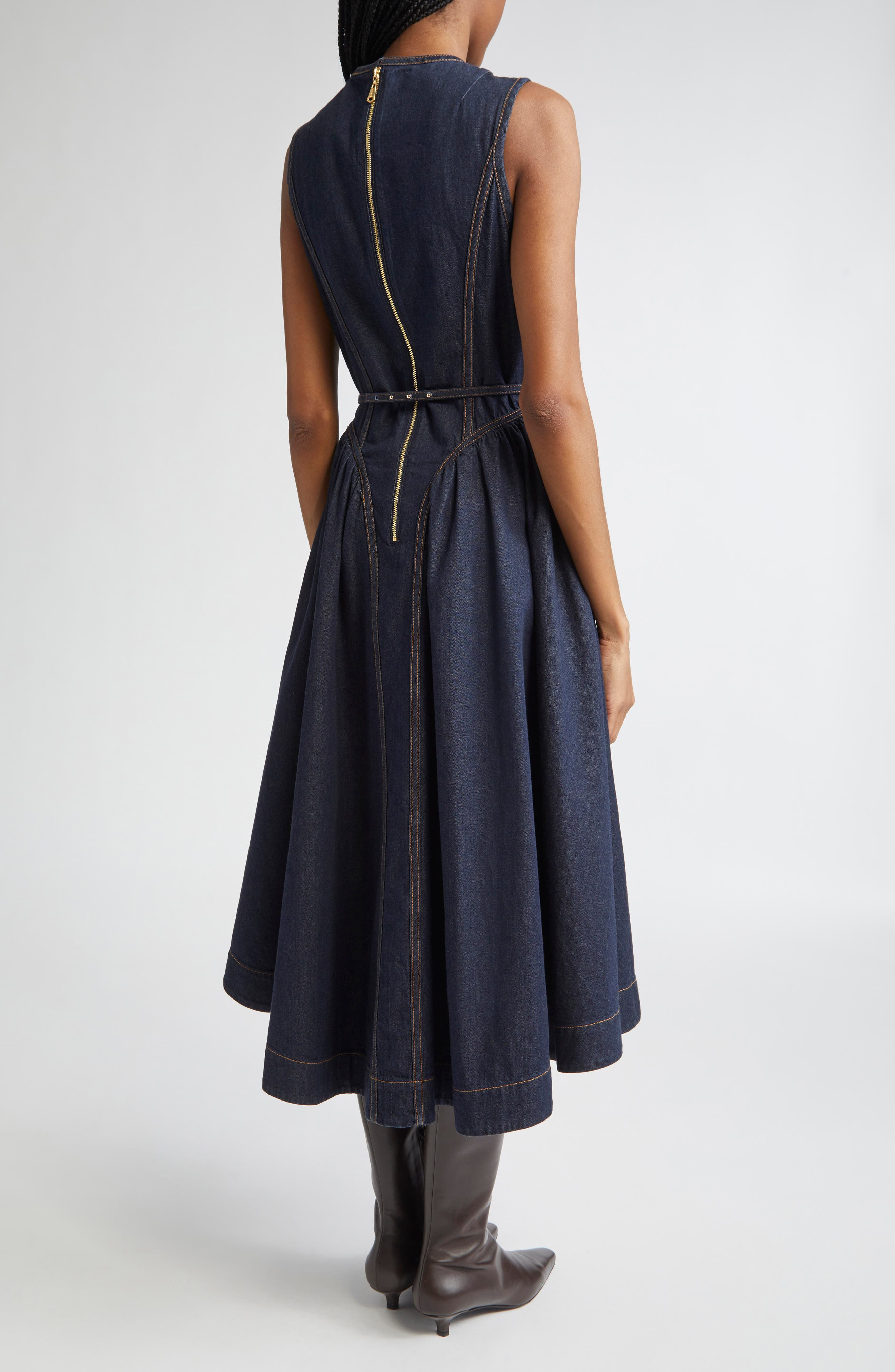 Zimmermann Belted Paneled Denim Midi Dress in Night Sky at Nordstrom - 2