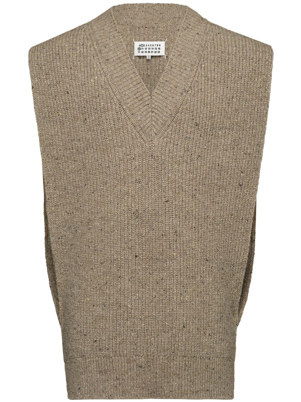 knitted V-neck stole - 1