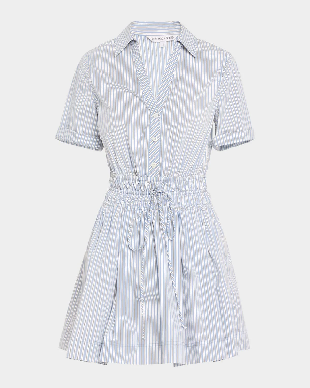 Susan Stripe Short-Sleeve Mini Dress - 1