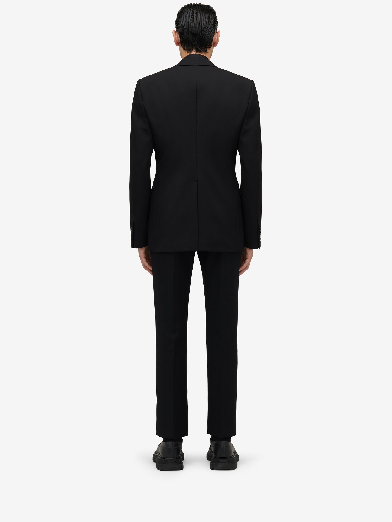 Men's Embroidered Single-breasted Jacket in Black - 4