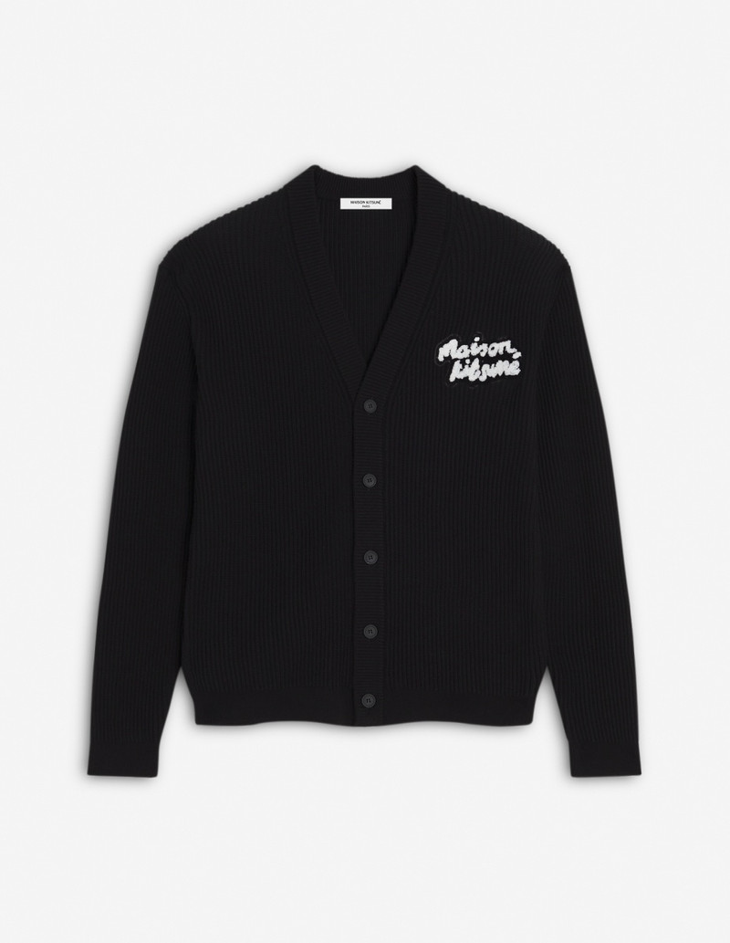 MAISON KITSUNE HANDWRITING COMFORT RIBBED CARDIGAN 1