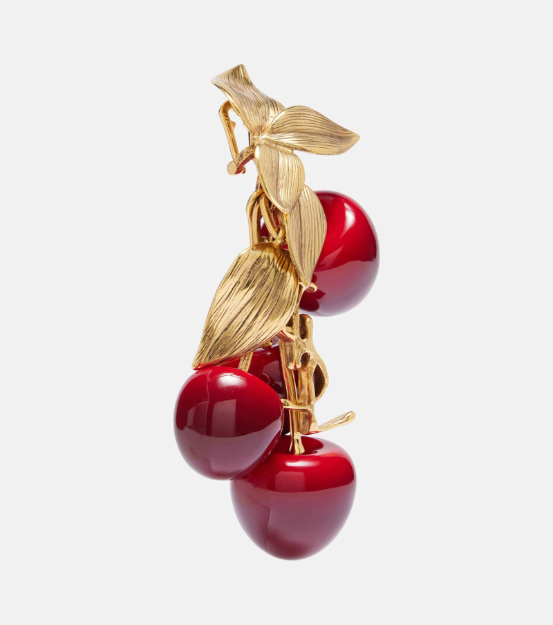 SAINT LAURENT Cassandre asymmetric clip-on earrings outlook