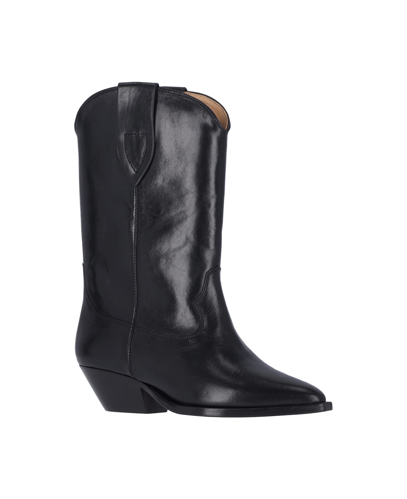 Pointed Toe Block Heeled Ankle Boots - 2